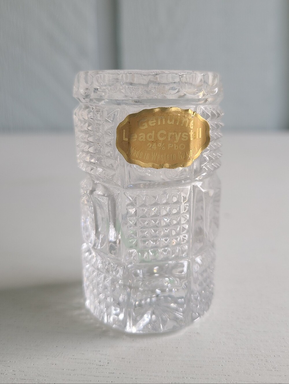 Genuine Lead Crystal Toothpick Holder Western Germany